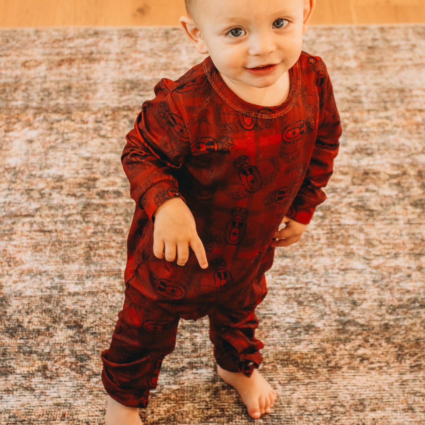 Onesie Pajamas - "EOD Plaid" (Red)