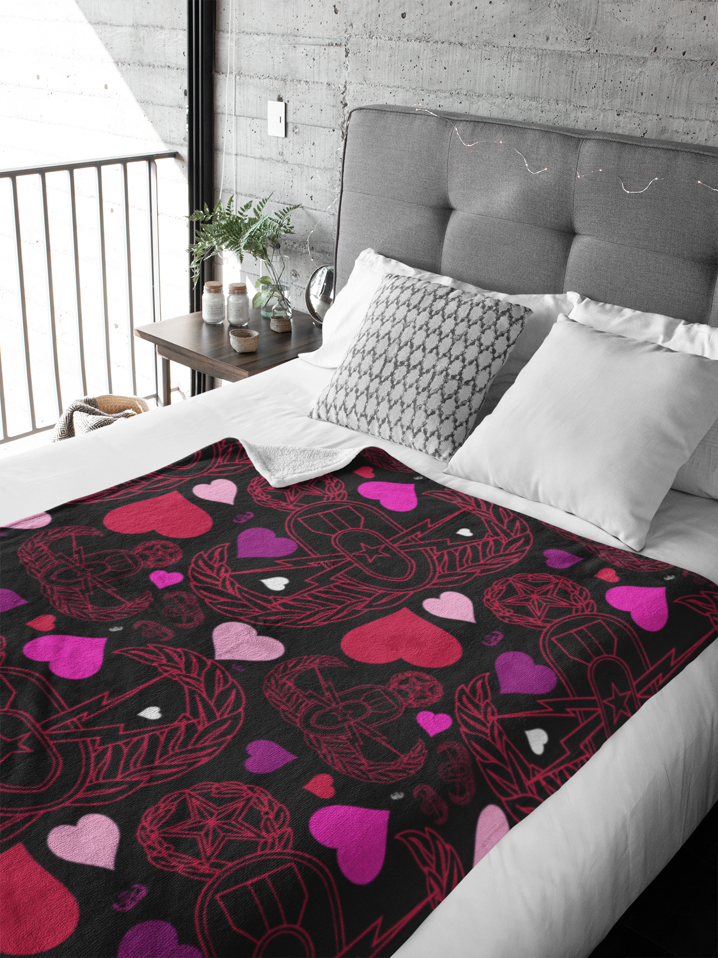 Pre-Order - Plush Throw Blanket - "BE-O-D My Valentine"