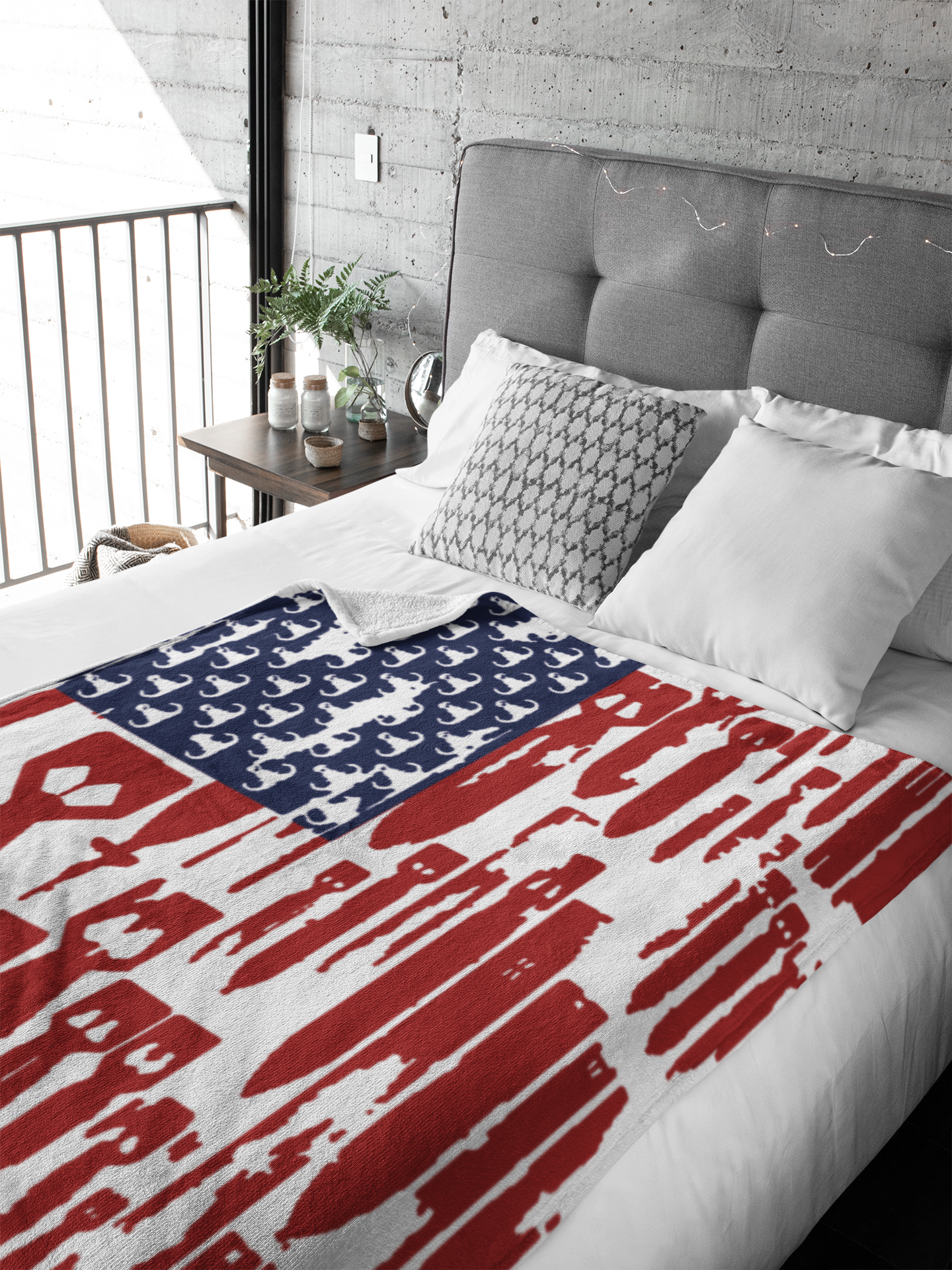 Plush Throw Blanket - "EOD Bomb Flag"