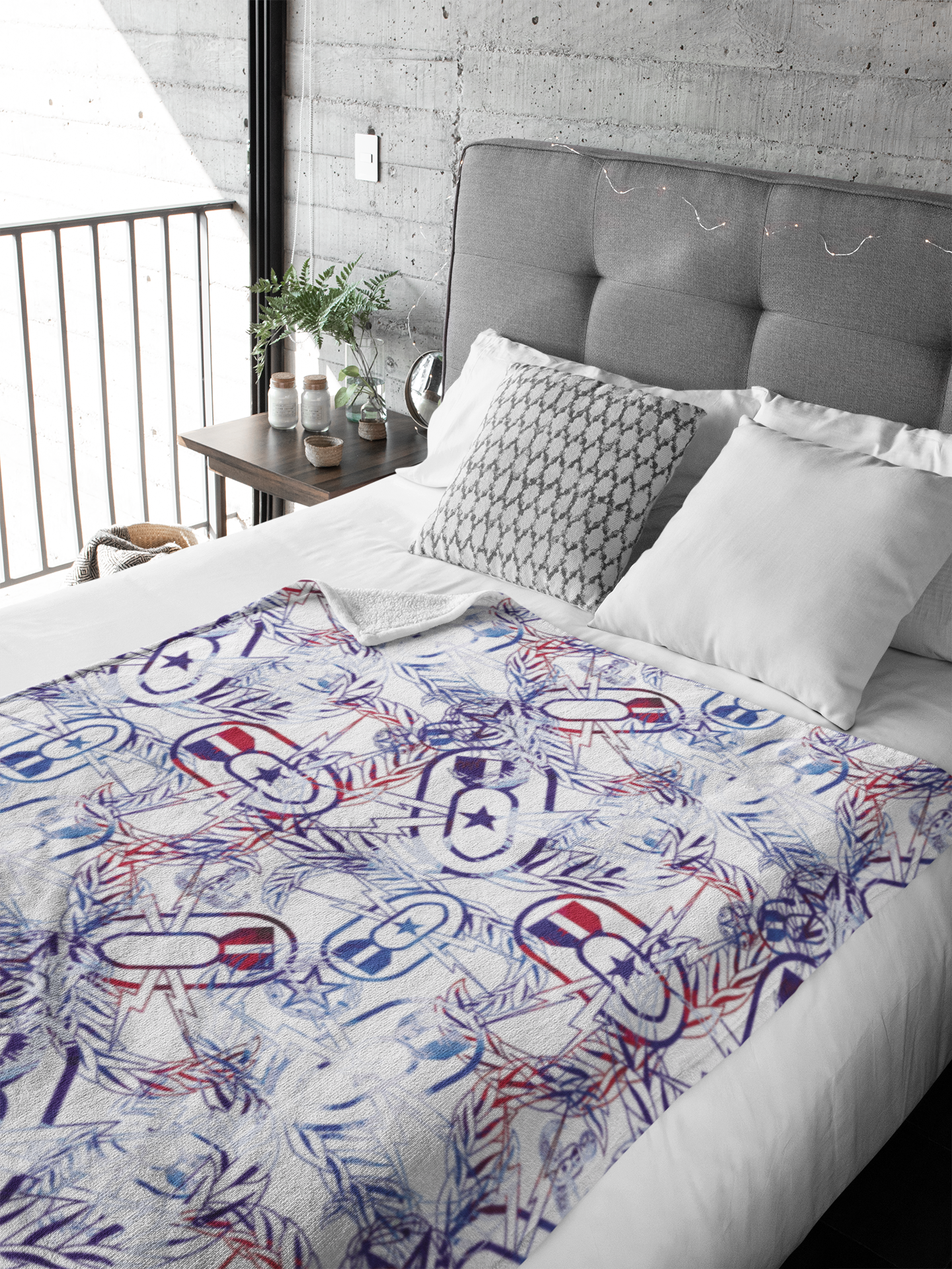 Plush Throw Blanket - "It's 5 o'clock Somewhere" (Red, White, & BOOM!)