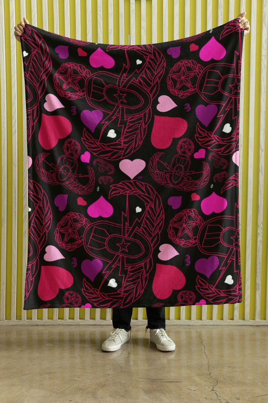 Pre-Order - Plush Throw Blanket - "BE-O-D My Valentine"
