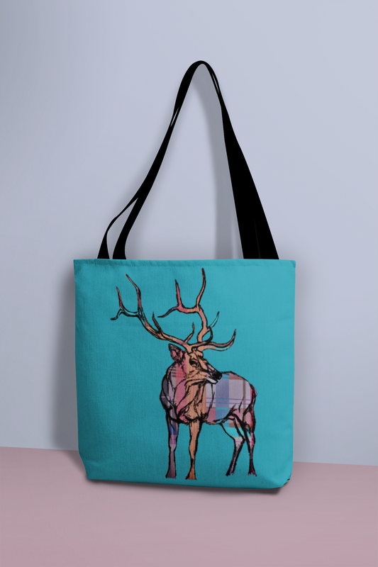 Tote Bag - "Plaid Elk"