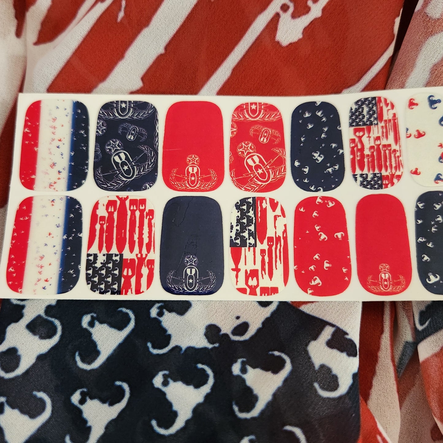 Nail Art Strips - "Red, White, & BOOM!"