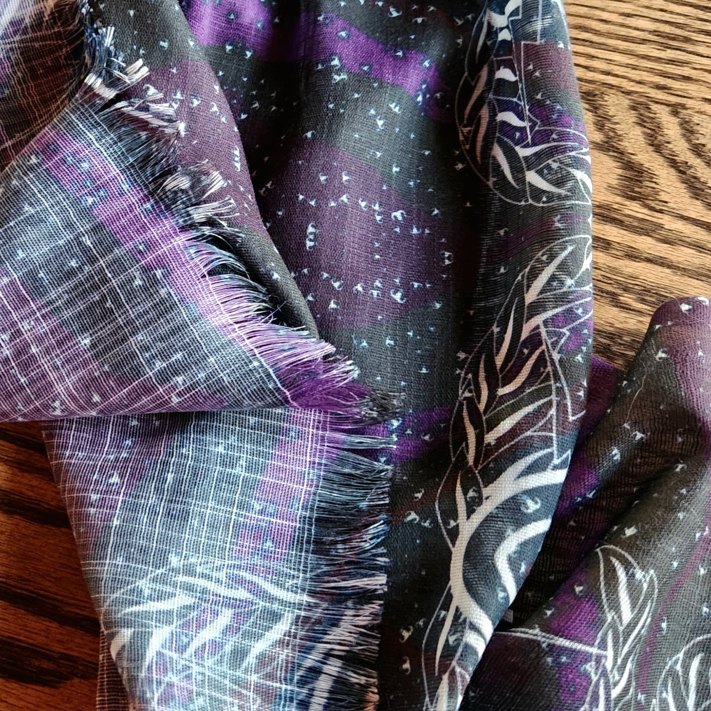 Pashmina Scarf - "Mid Century Modern EOD" (Plum)