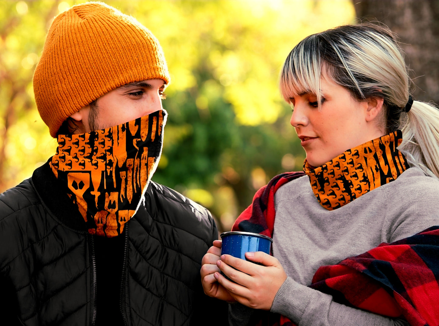 Gaiter - "EOD Bomb Flag" (Orange on Black)