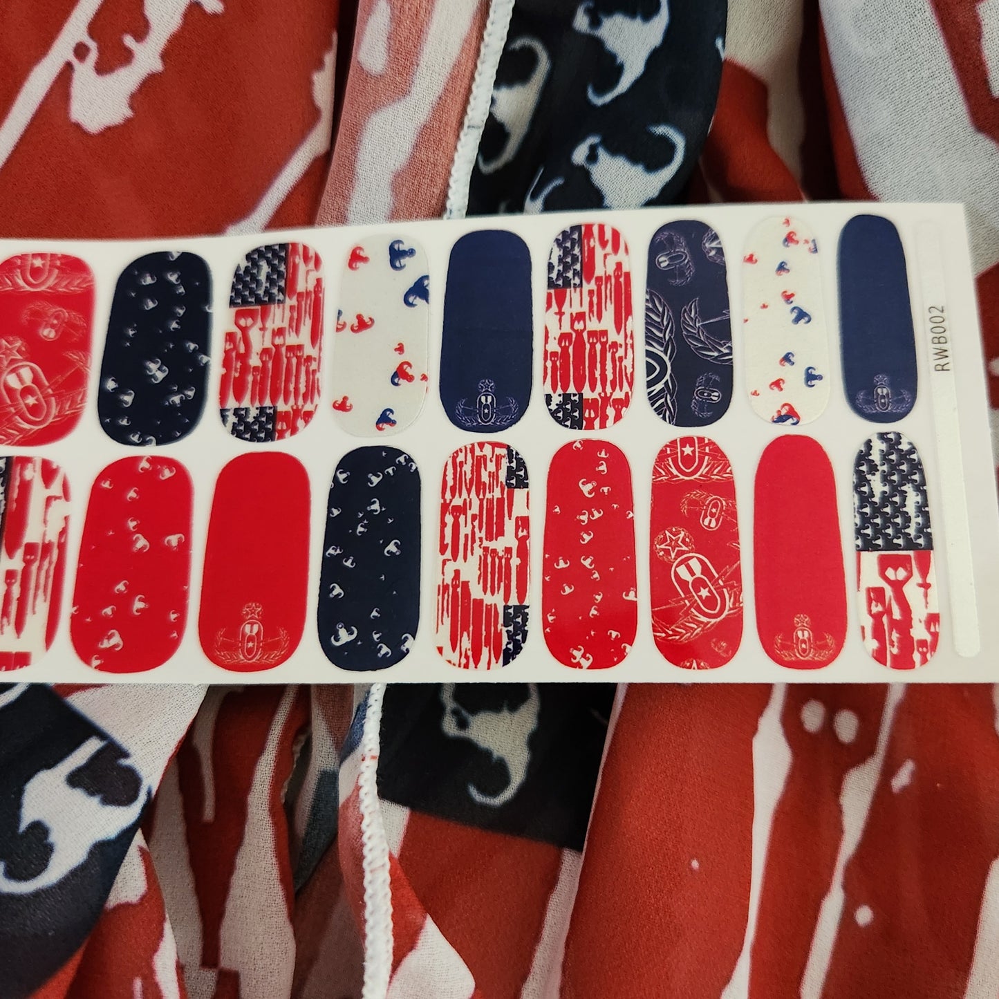 Nail Art Strips - "Red, White, & BOOM!"