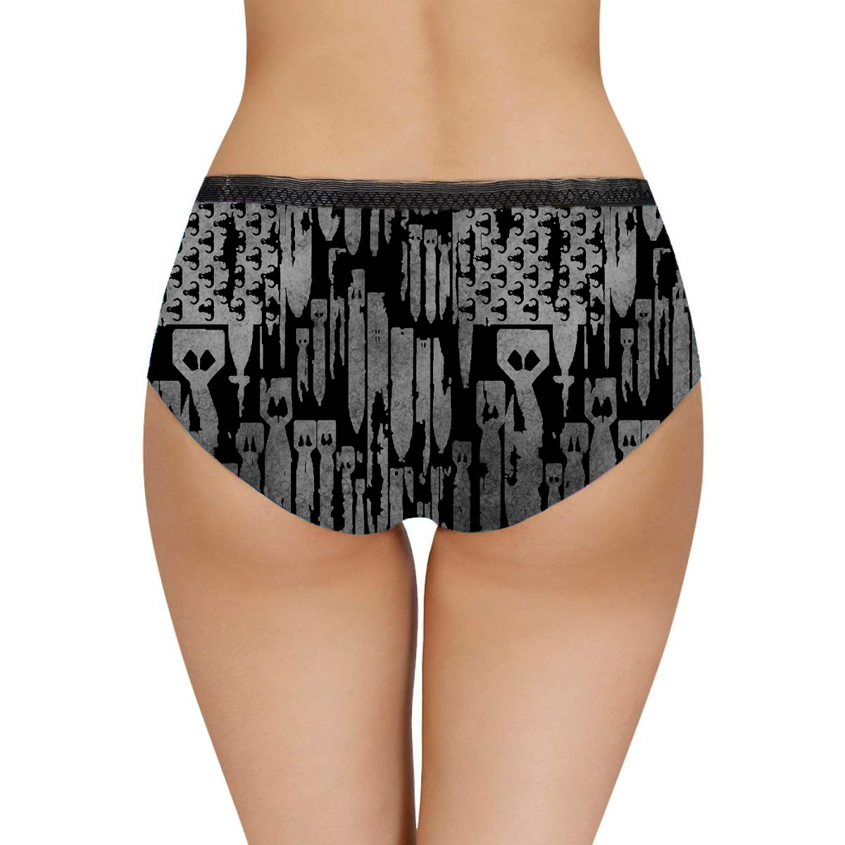 Women's Briefs - "EOD Bomb Flag" (Gey on Black)