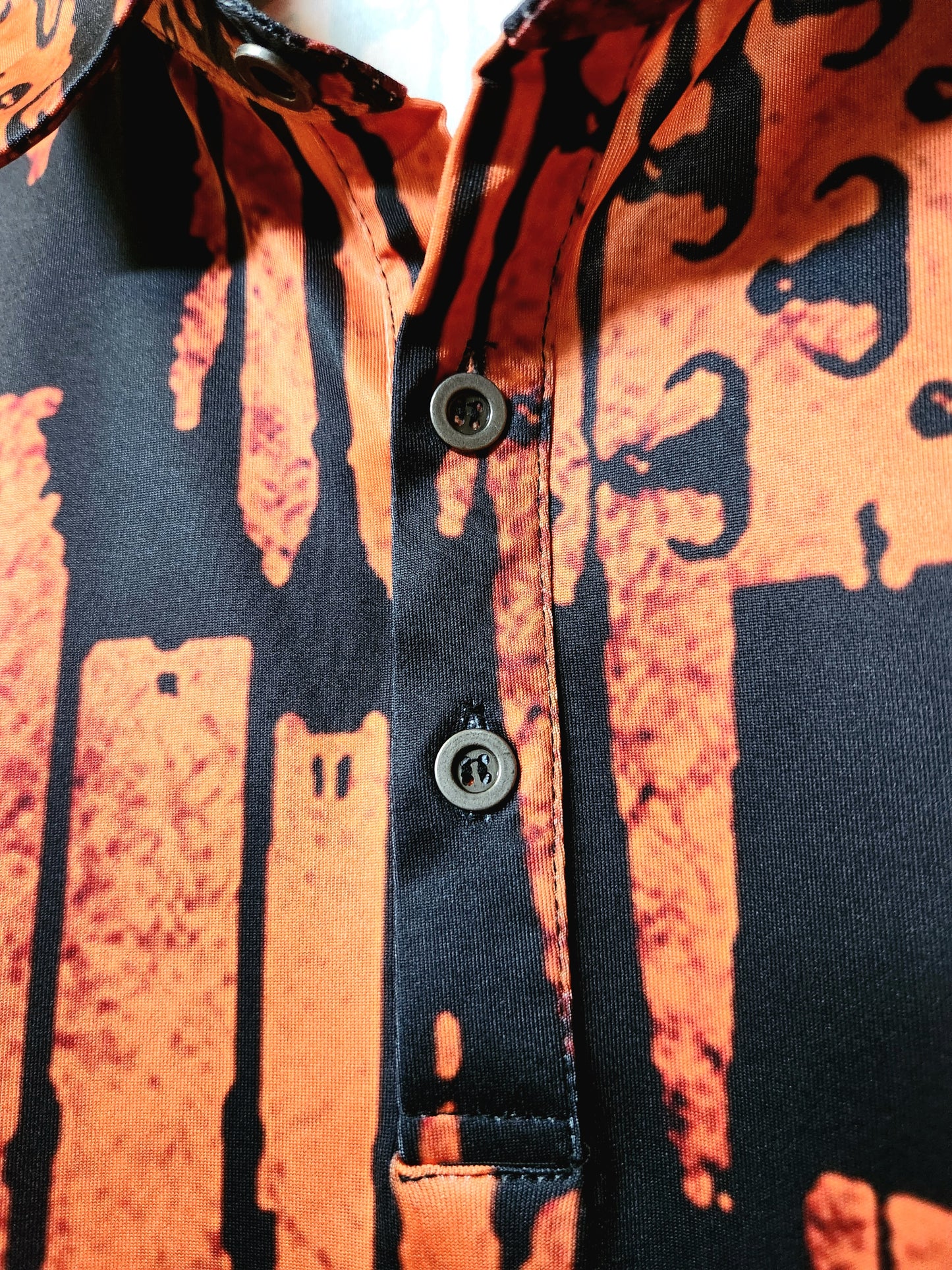 Print On Demand - Polo Shirt - "EOD Bomb Flag" (Orange on Black)