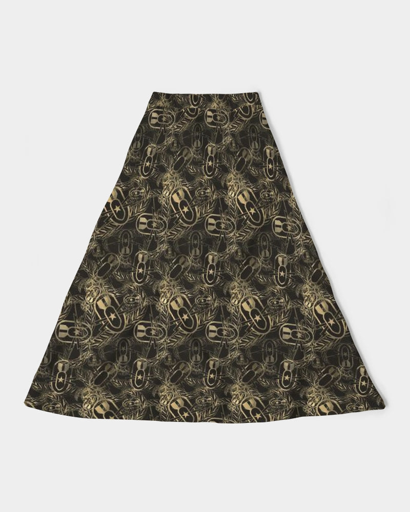 Skirt (Women's A-Line Midi) - "It's 5 o'clock Somewhere" (Tan)