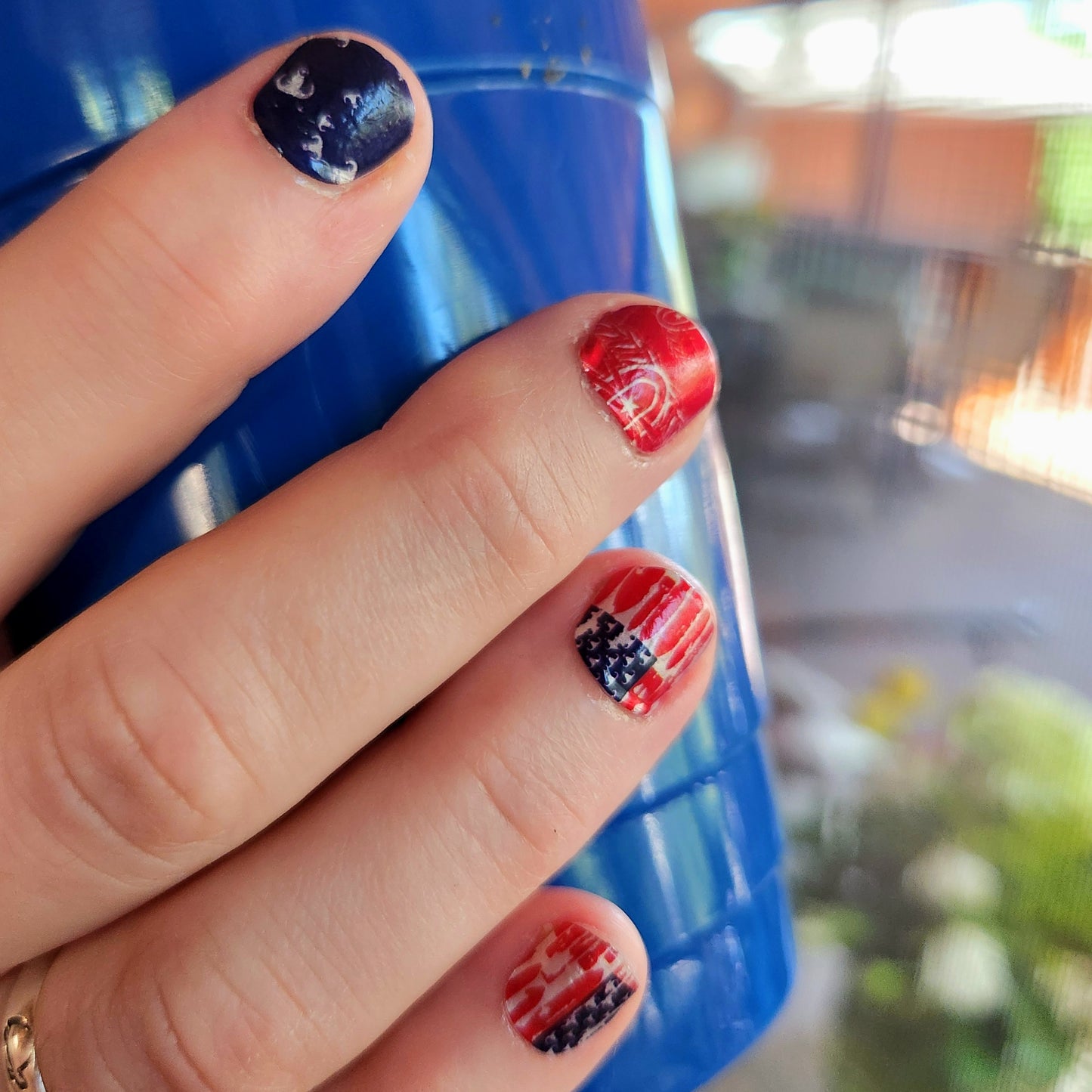 Nail Art Strips - "Red, White, & BOOM!"