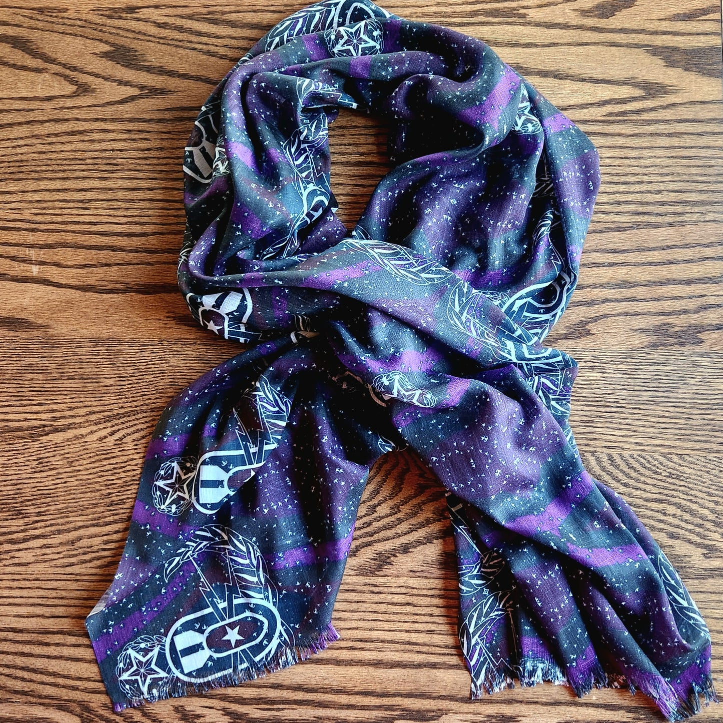 Pashmina Scarf - "Mid Century Modern EOD" (Plum)
