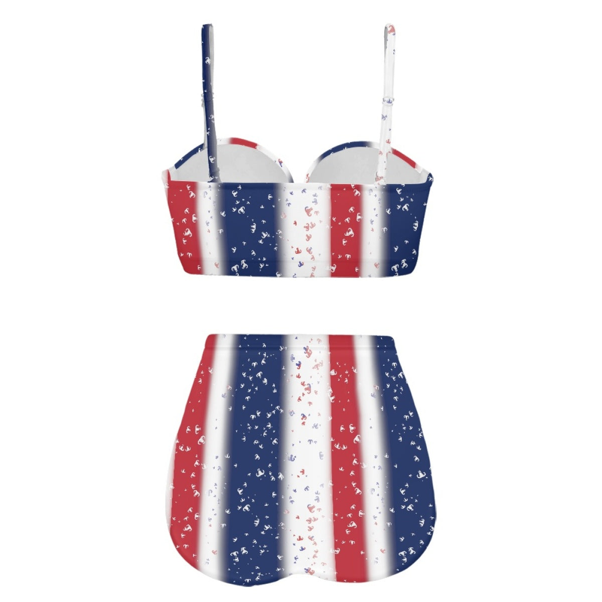 Women's Retro Two-Piece - "EOD Confetti & Stripes" (Red, White, & Blue)