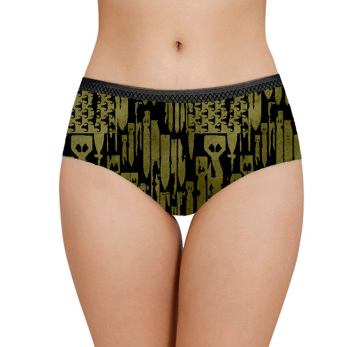 Women's Briefs - "EOD Bomb Flag" (OD Green on Black)
