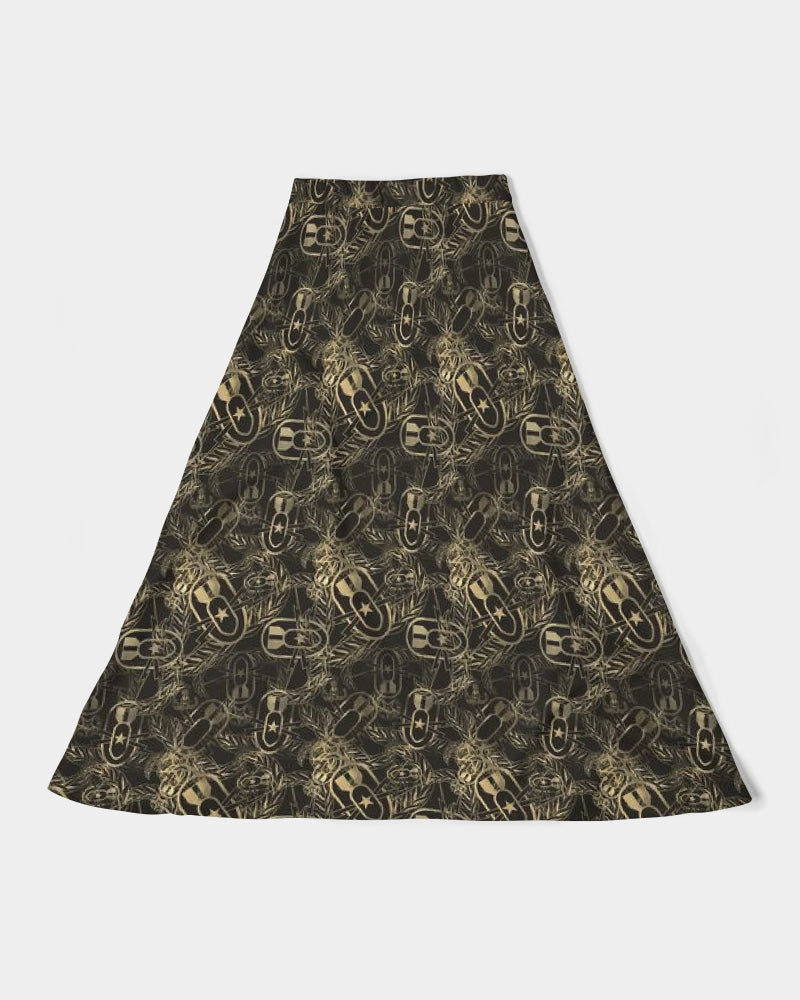 A-Line Midi Skirt - "It's 5 o'clock Somewhere" (Tan)