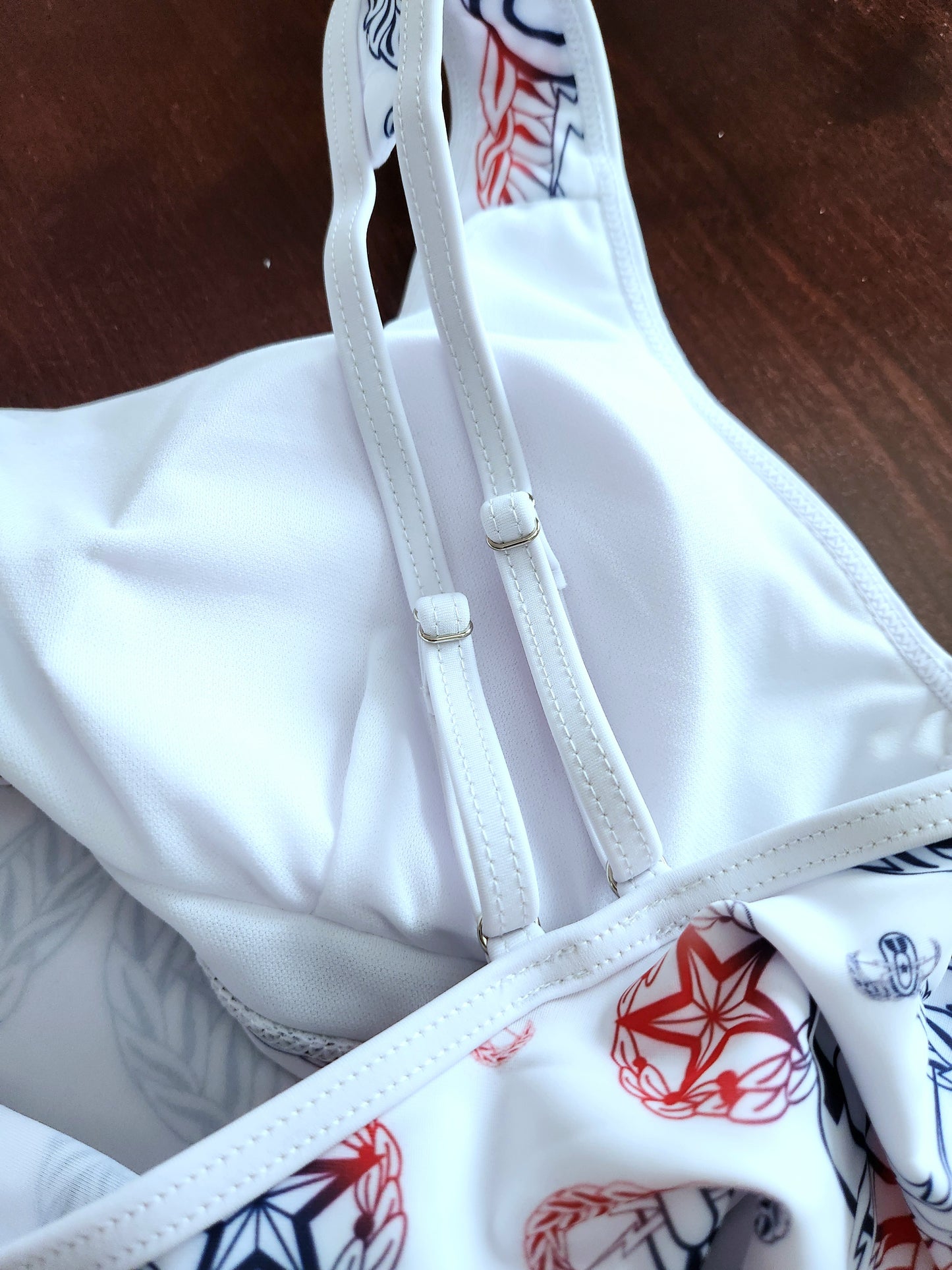 Women's Flowy Tankini - "EOD Badges X 3" (Red, White, & Blue)