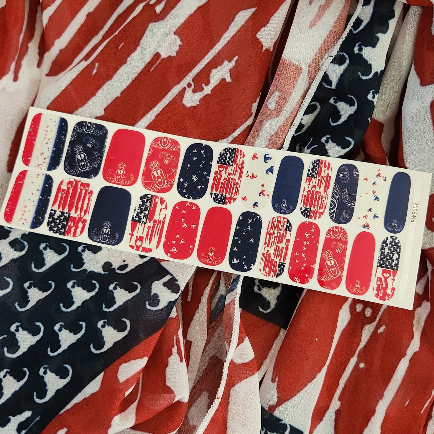 Nail Art Strips - "Red, White, & BOOM!"