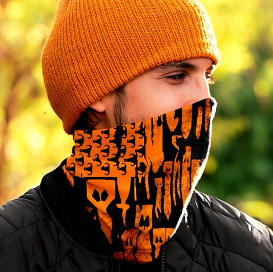 Gaiter - "EOD Bomb Flag" (Orange on Black)