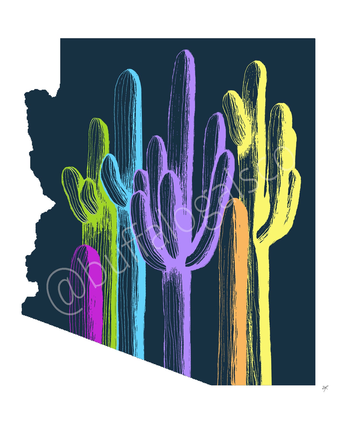 Arizona Palette on Blue Print