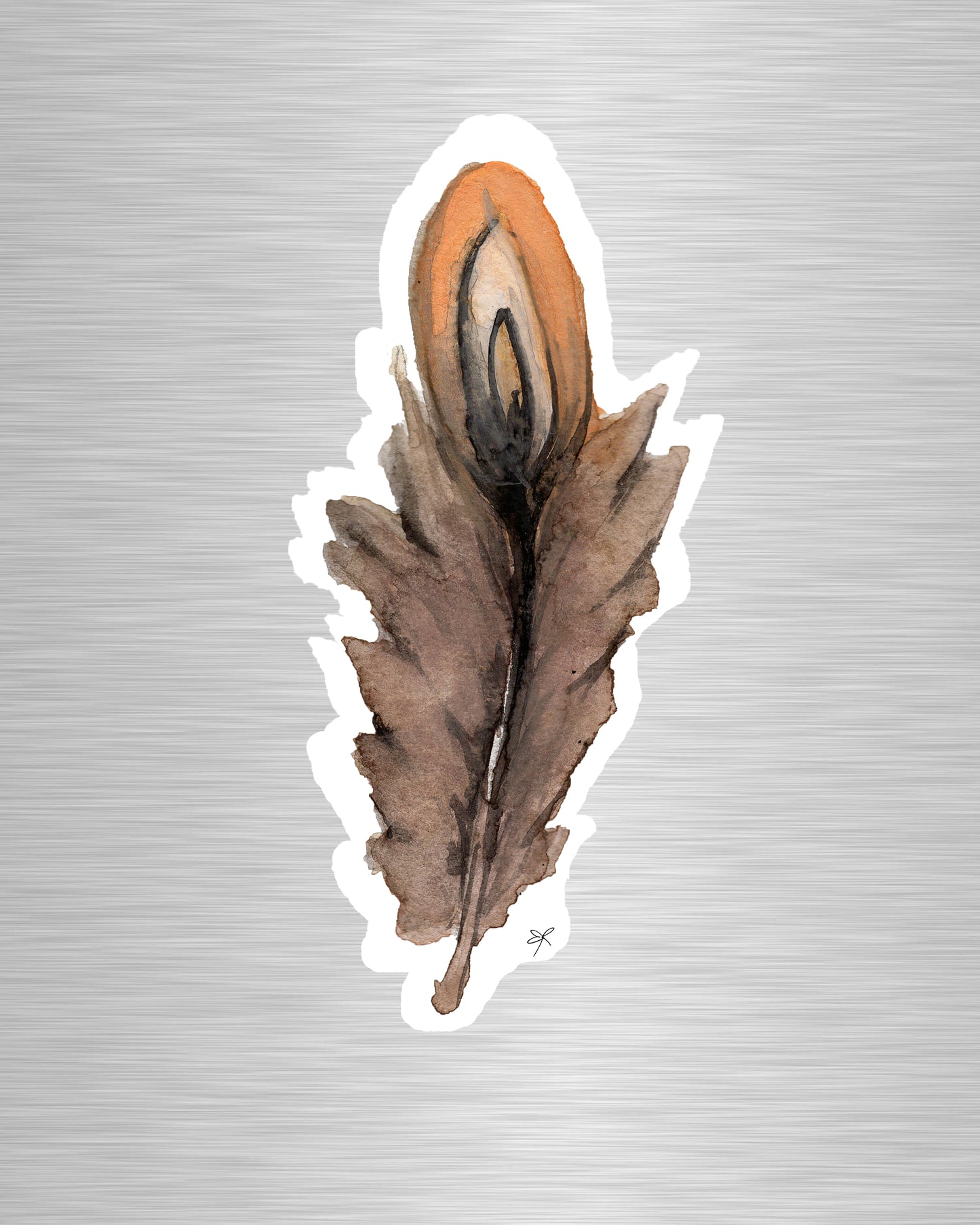 Brown Feather Vinyl Sticker/Decal