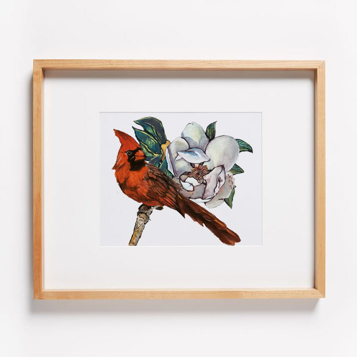 Cardinal and Magnolia Print