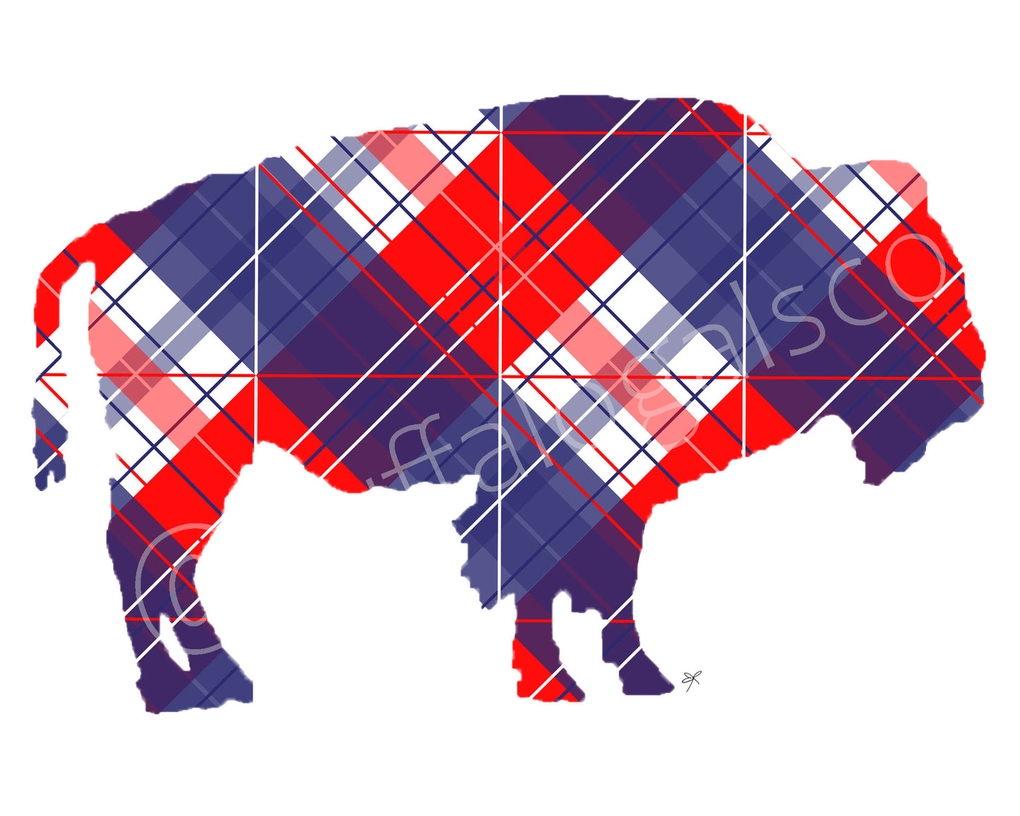 Red, White, and Buffalo Print
