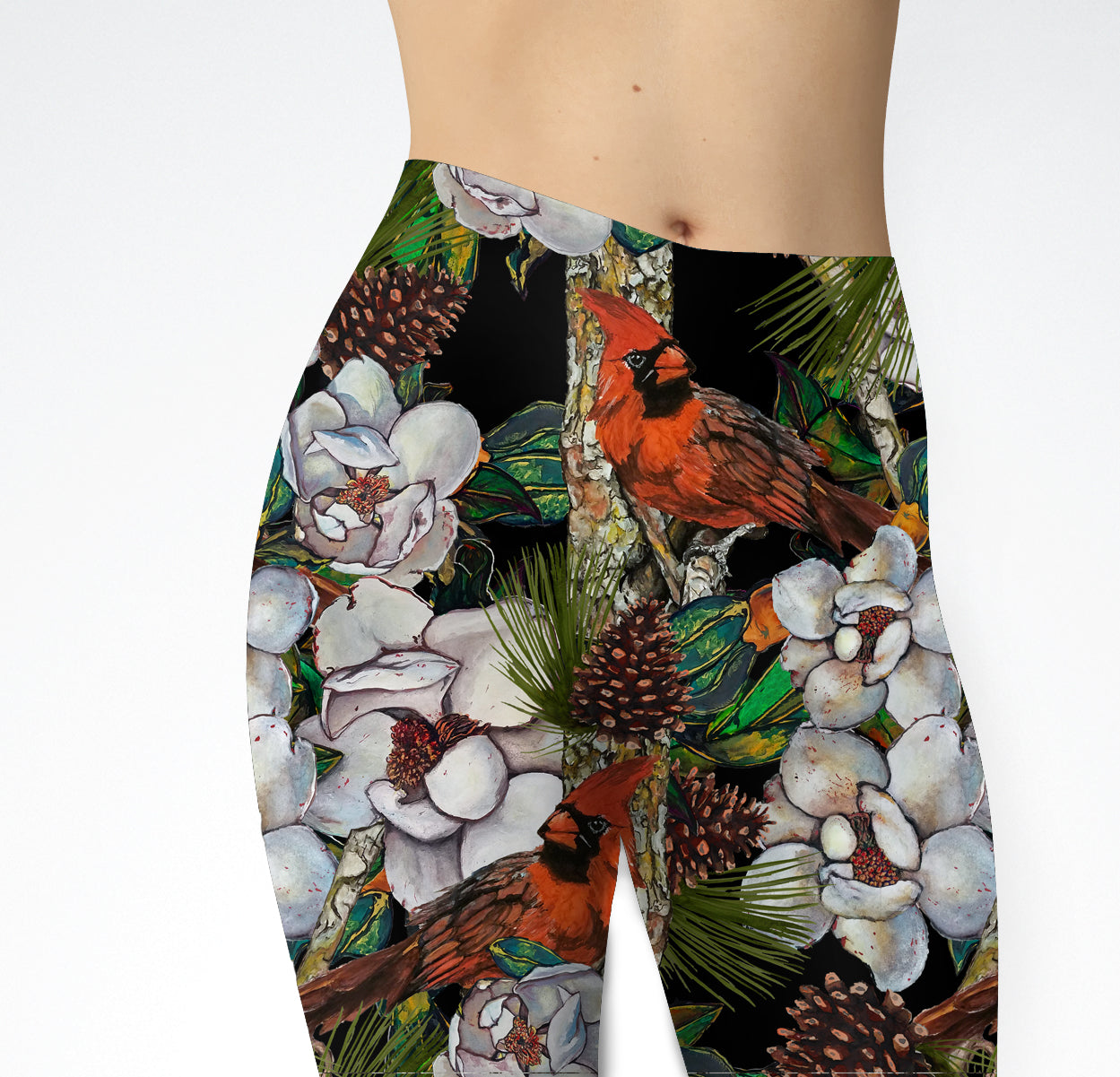 Leggings - "Magnolia Cardinals"