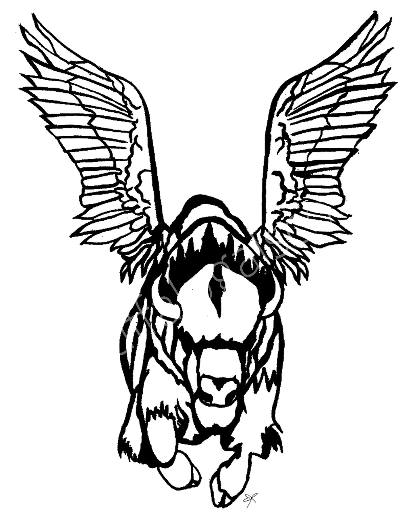 Flying Buffalo Print