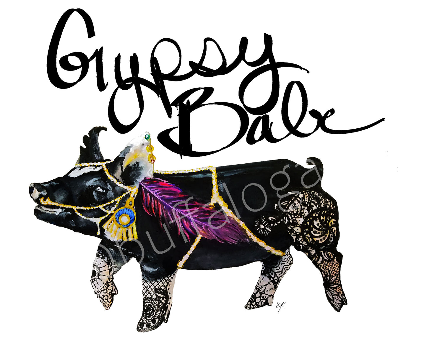 Gypsy Babe Pig Print