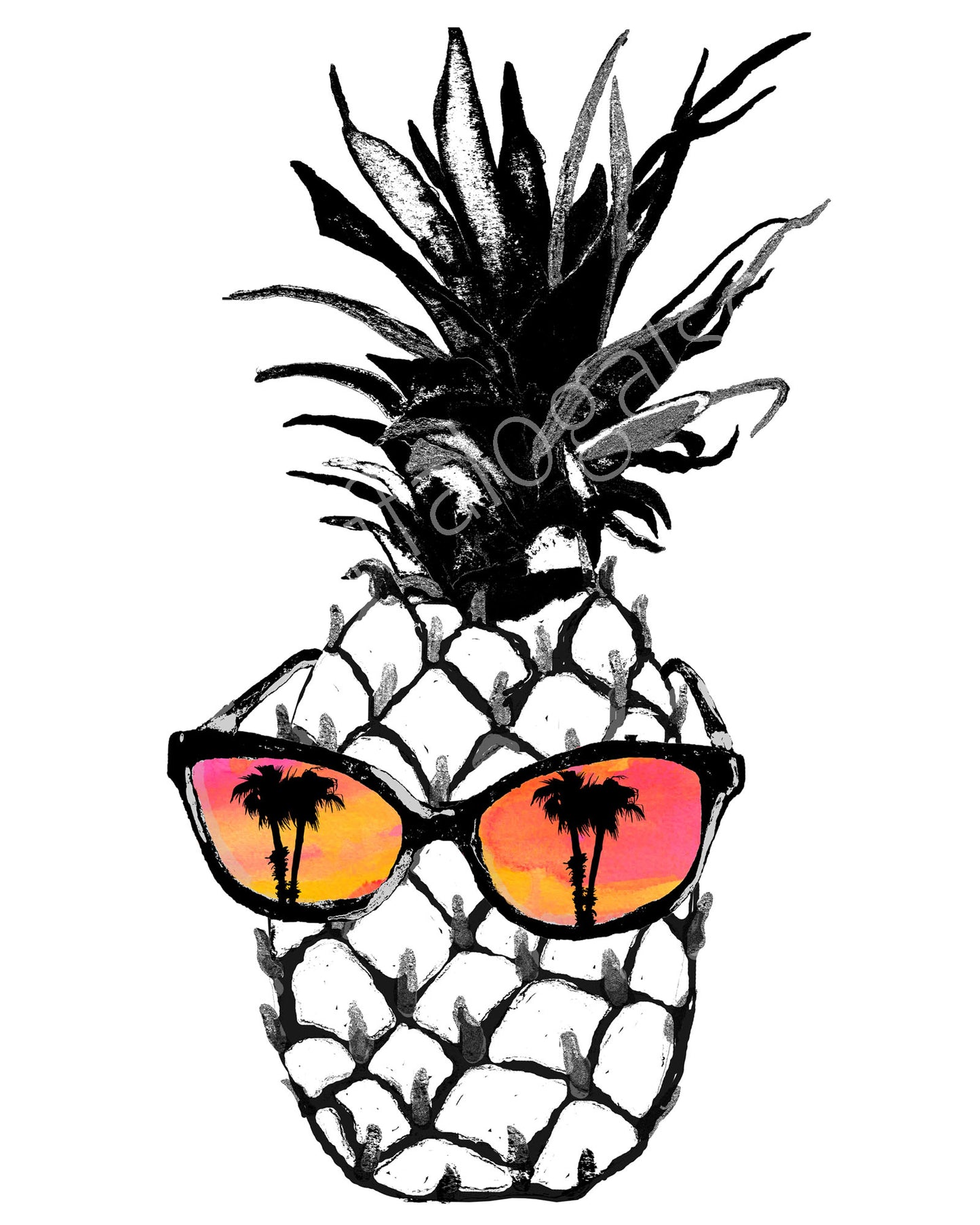 Hot Pineapple in Orange Print