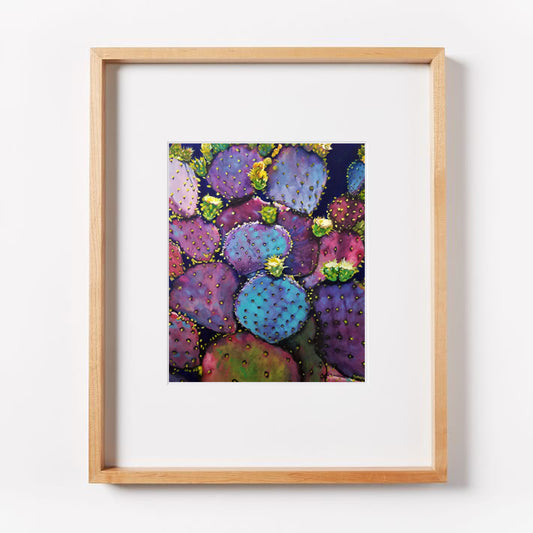 Purple Prickly Pear Cactus Print
