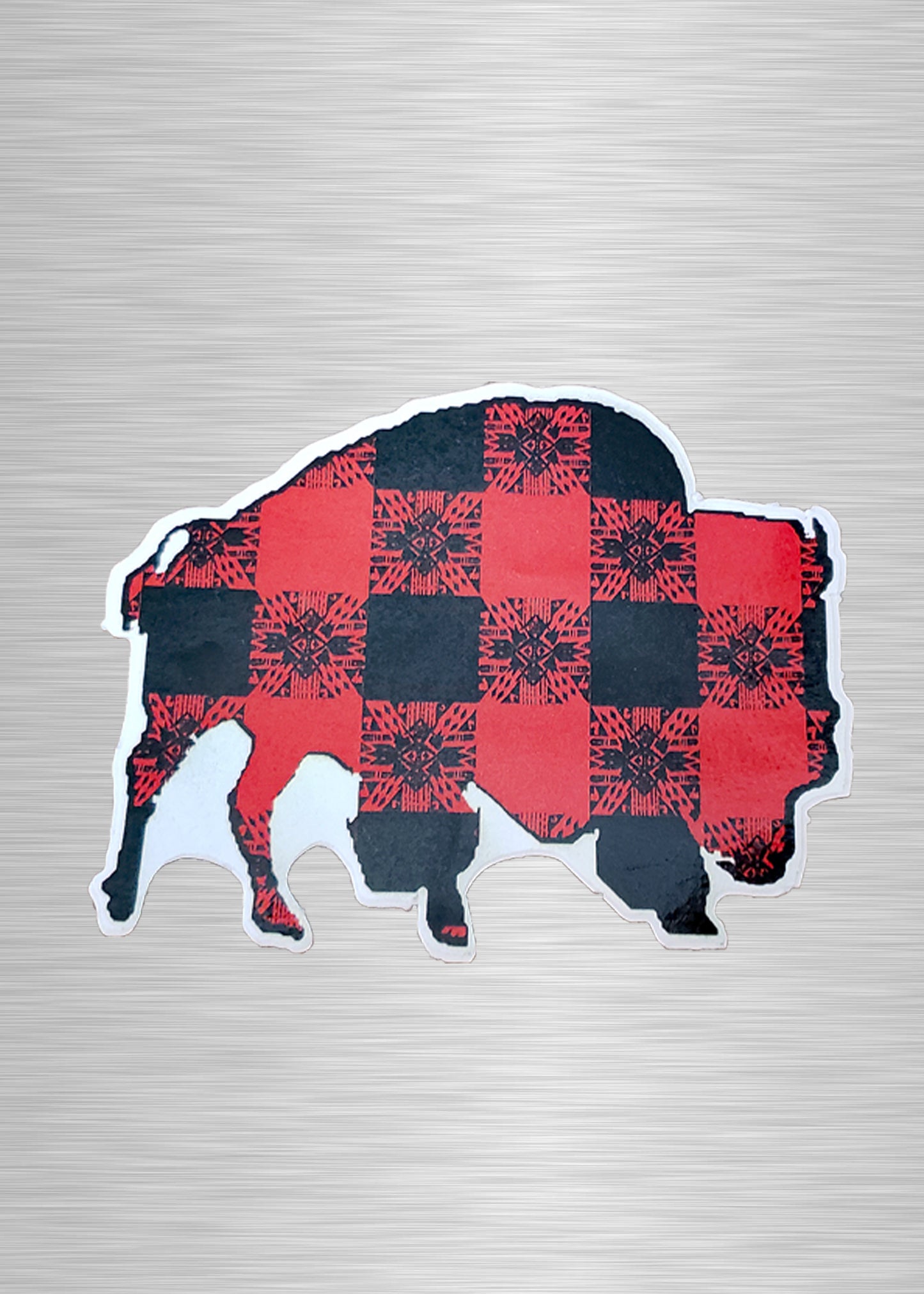 Buffalo Gals' Plaid Buffalo Red Vinyl Sticker/Decal