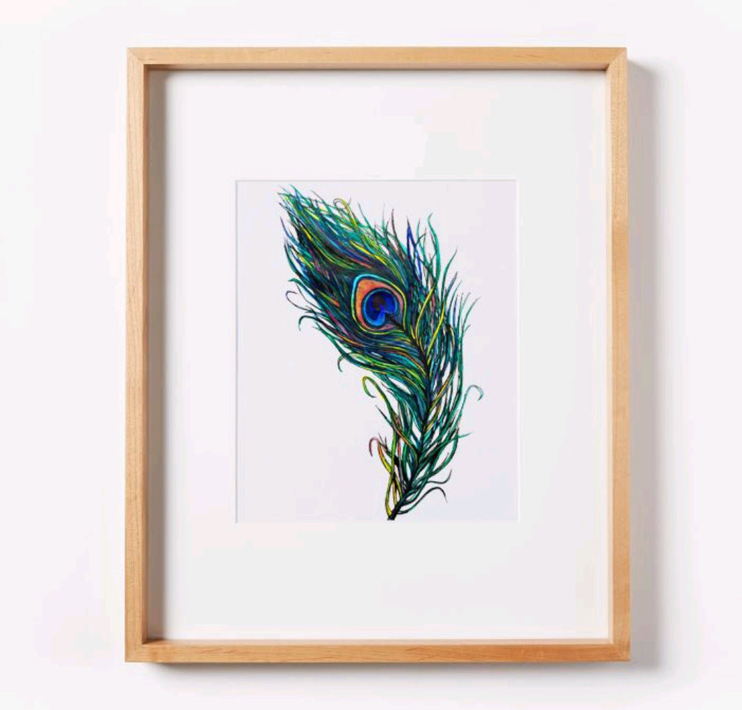 Peacock Feather Print, Peacock Wall Art, Peacock Art Print