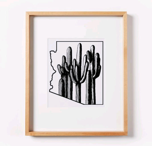 Saguaro Forest (line) Arizona Print