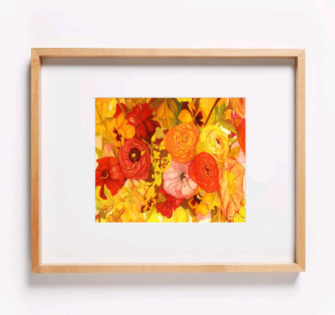 Sunset Poppy Bouquet Print