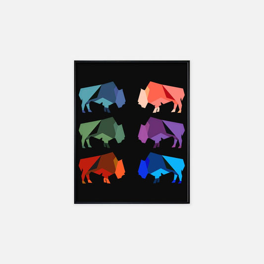 "Abstract Bison Herd" - Print (16" x 20")