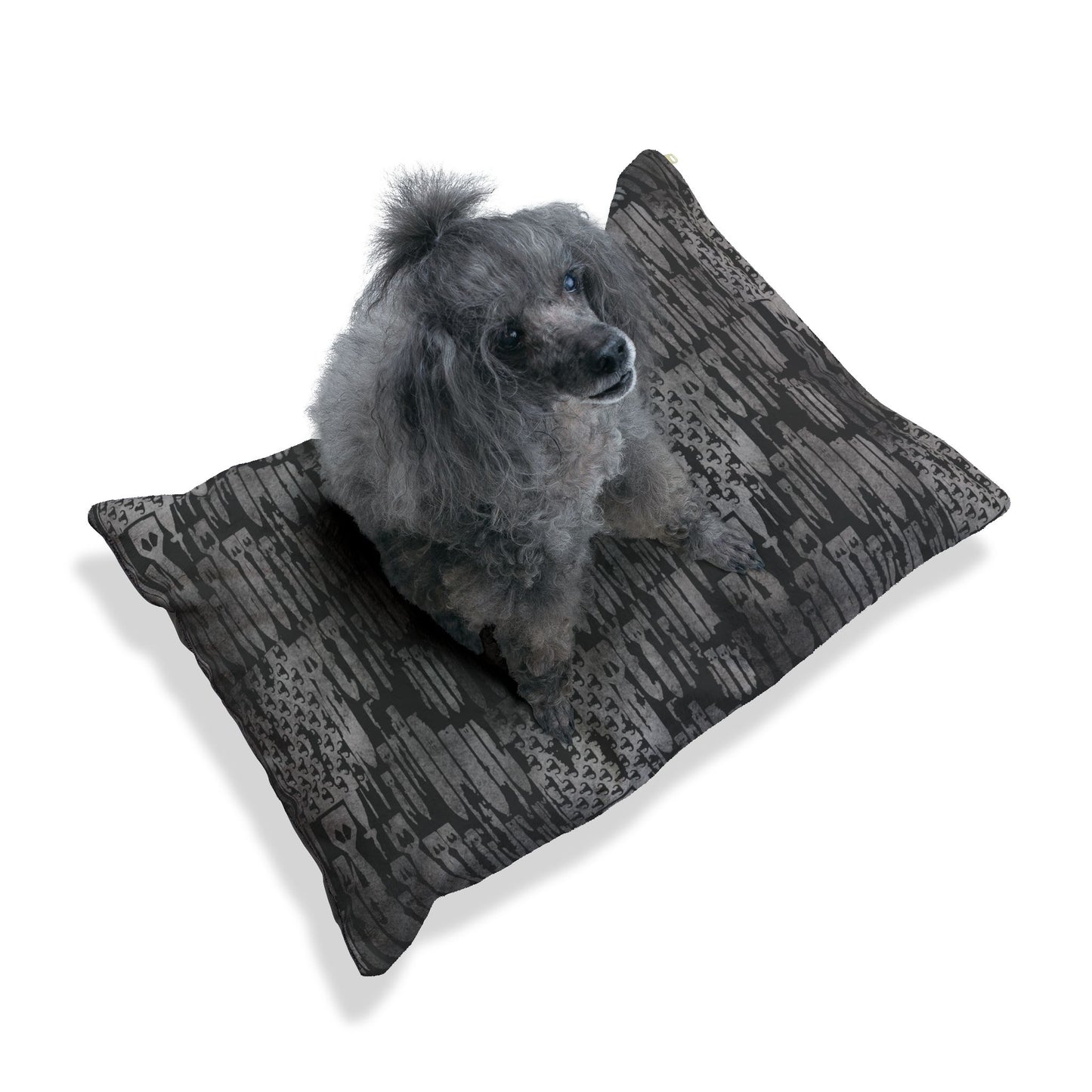 Pet Bed — "EOD Bomb Flag" (Grey on Black)