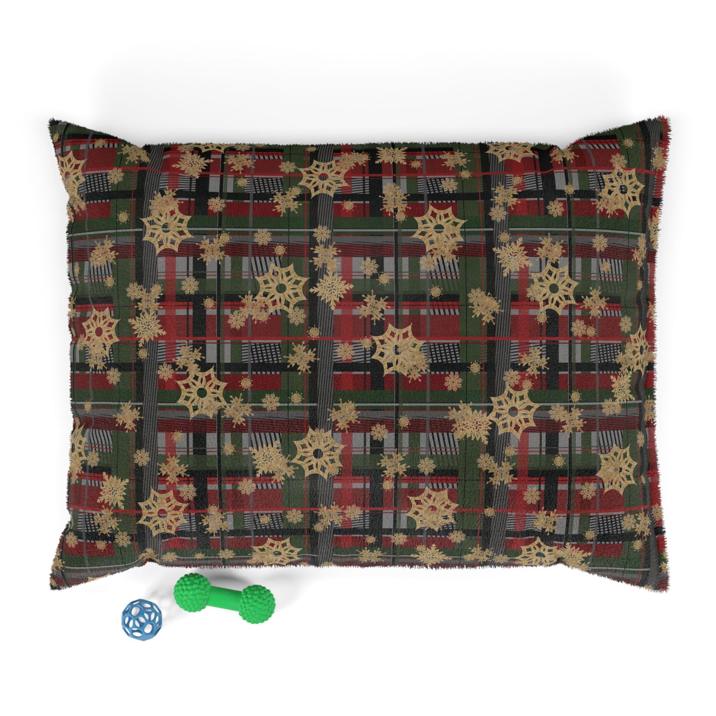 Pet Bed — "Snowflake Plaid"
