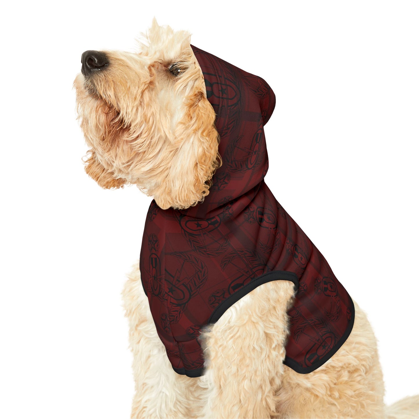 Pet Hoodie — "EOD Plaid" (Red)