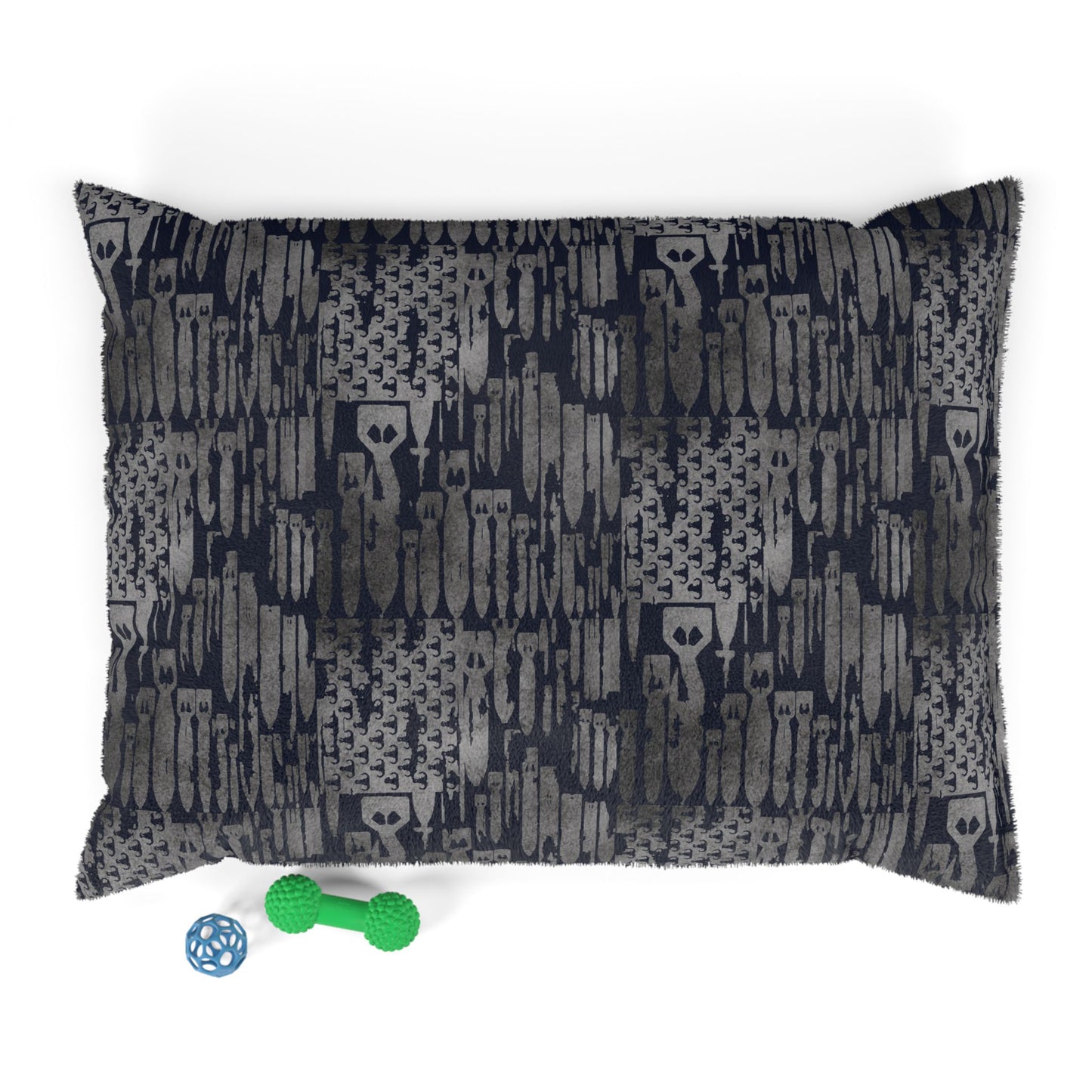 Pet Bed — "EOD Bomb Flag" (Grey on Blue)