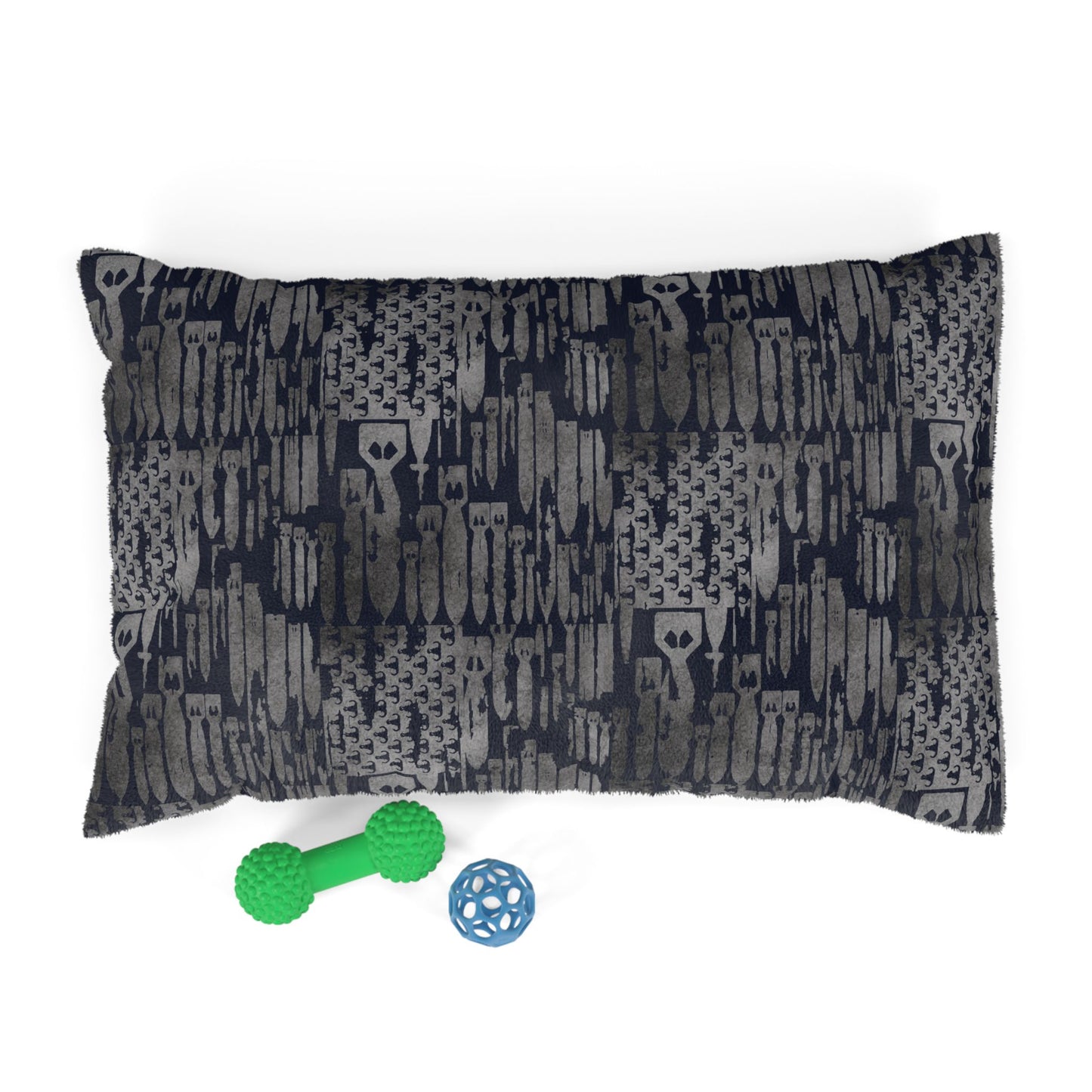 Pet Bed — "EOD Bomb Flag" (Grey on Blue)