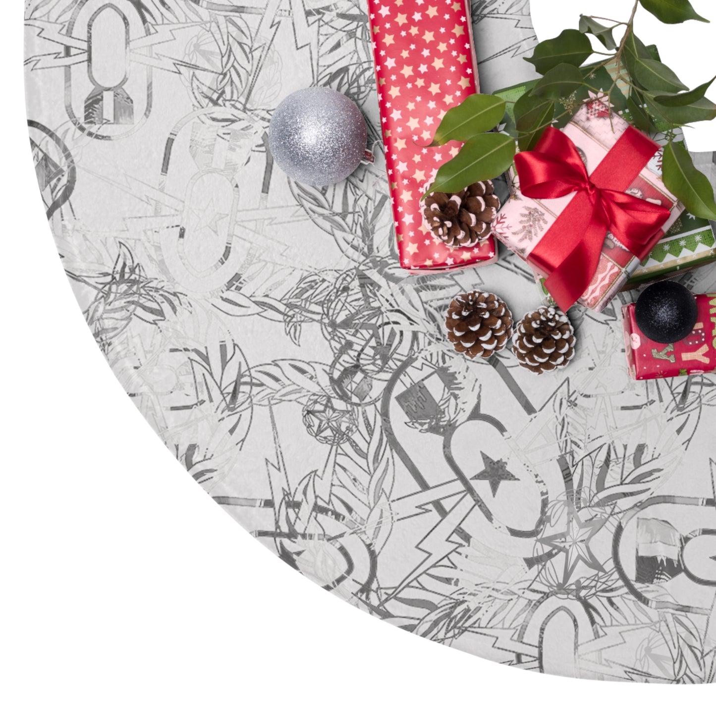 Tree Skirt — "It's 5 o'clock Somewhere" (Silver)