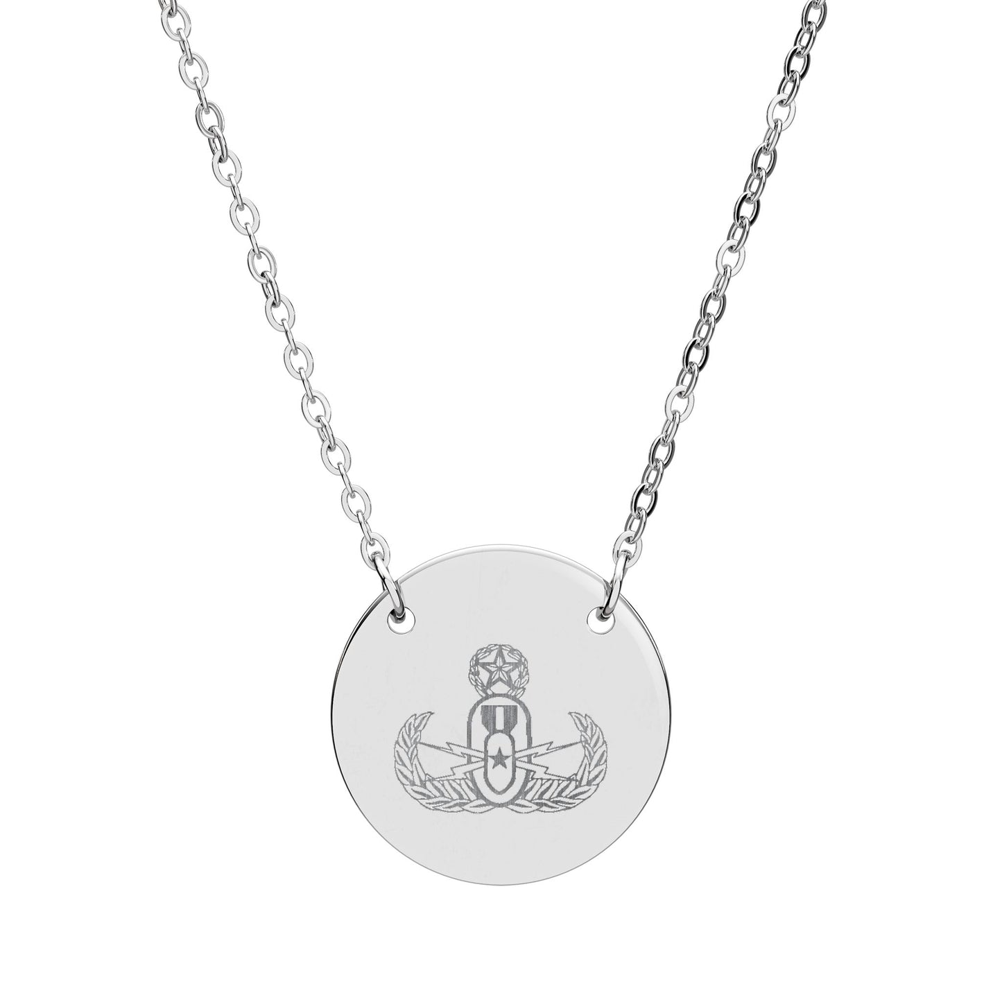 Engraved Circle Necklace - "EOD Master Badge"