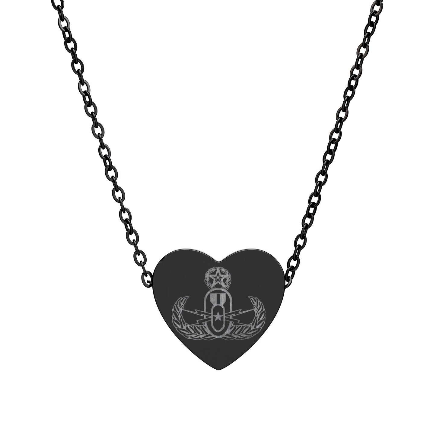 Engraved Heart Necklace – "EOD Master Badge"