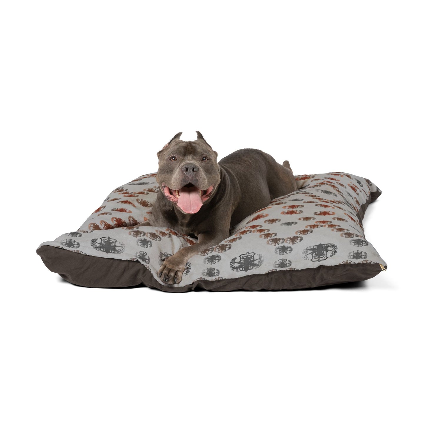 Pet Bed — "PSBT Aztec" (Rust on Beige)