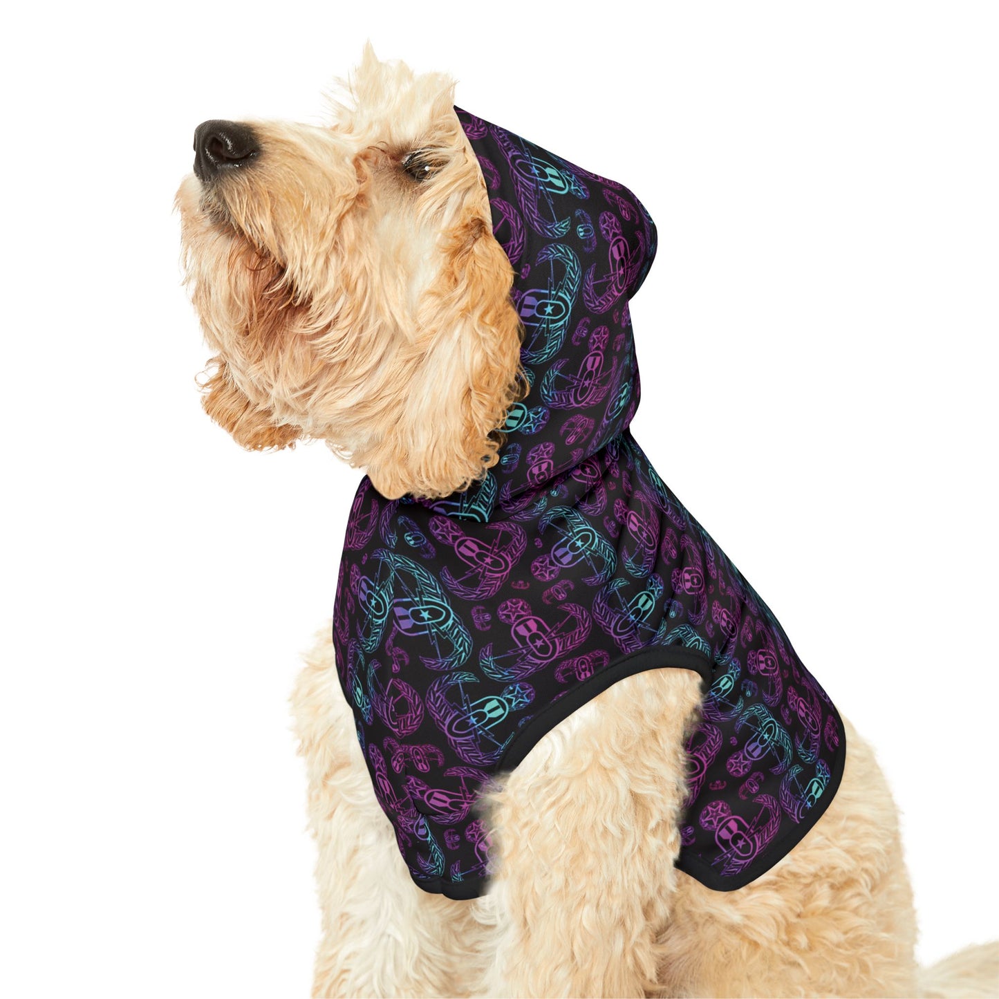 Pet Hoodie — "EOD BOMBre" (Pink/Turquoise/Purple)