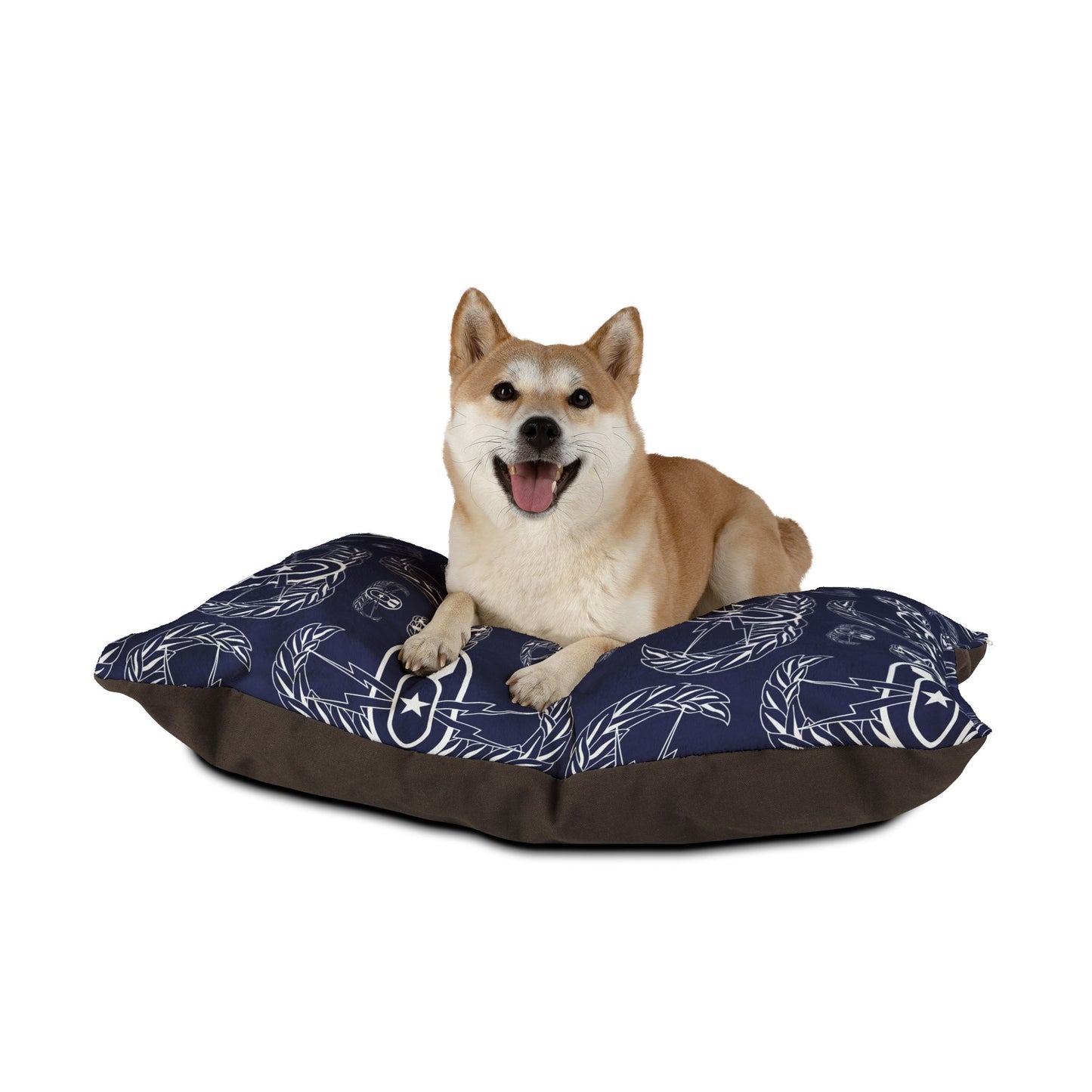 Pet Bed — "EOD Badges x 3" (White on Blue)