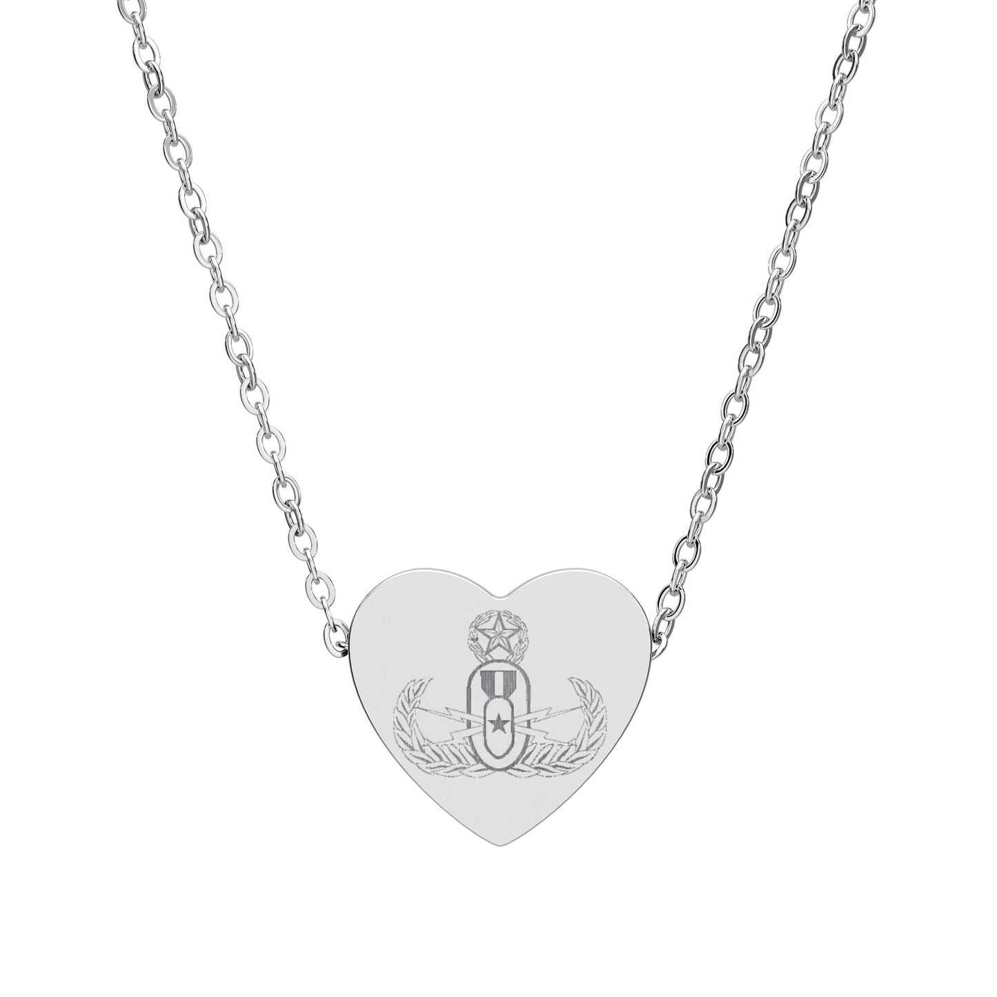 Engraved Heart Necklace – "EOD Master Badge"
