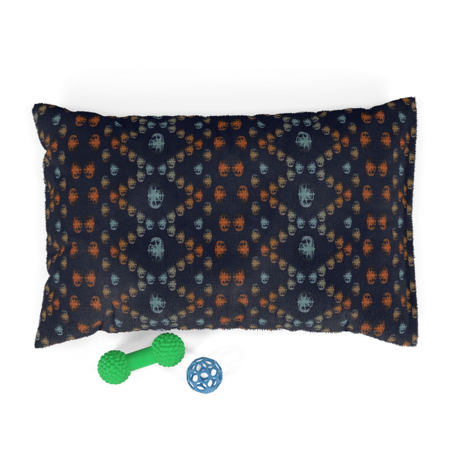 Pet Bed — "PSBT Aztec" (Rust & Blue)