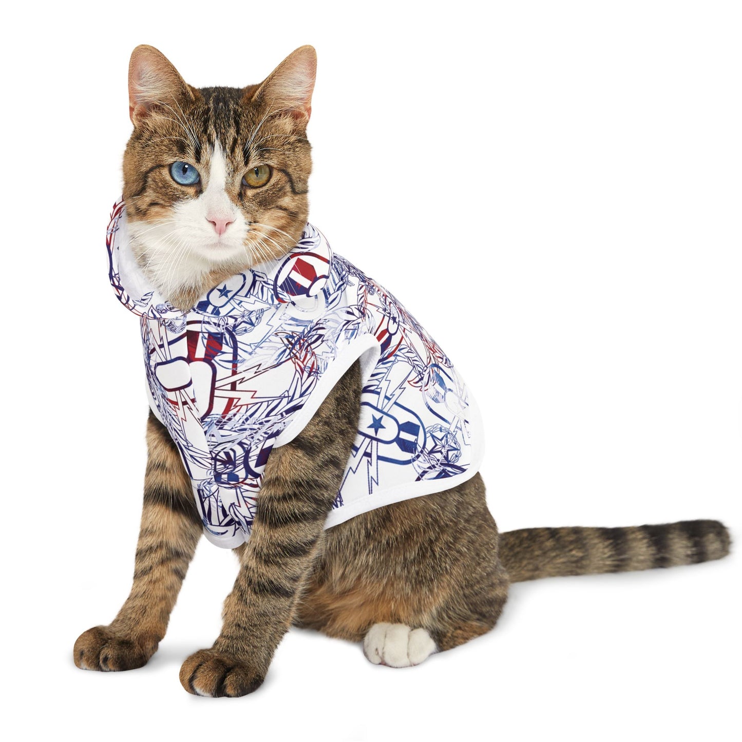 Pet Hoodie — "It's 5 o'clock Somewhere" (Red, White, & BOOM!)