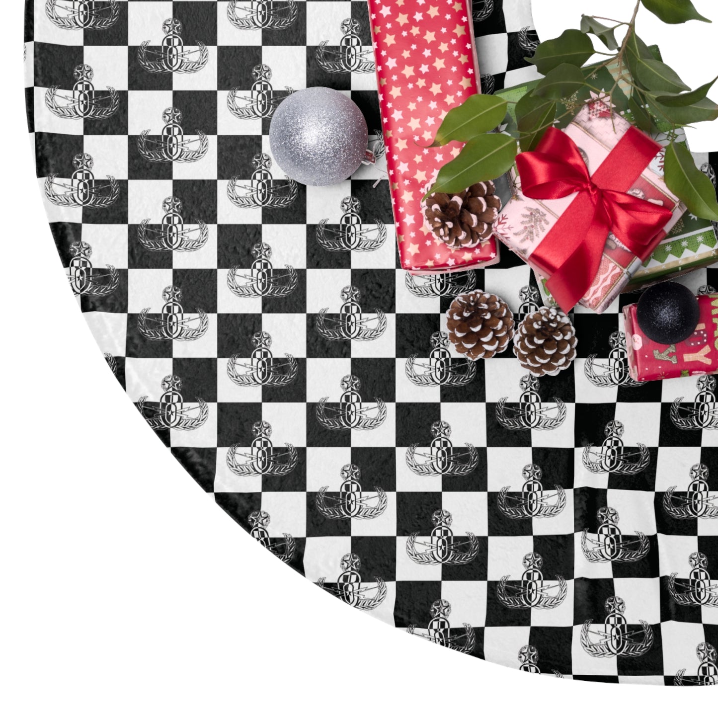 Tree Skirt — "EOD Checkered Flag"